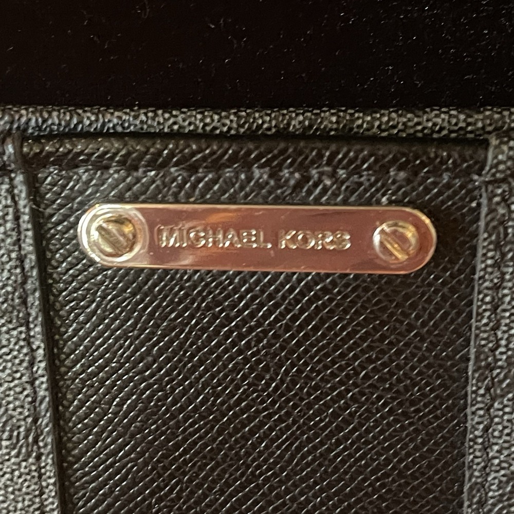 Michael Kors Black Gray Monogram Belt Bag Fanny Pack Silver Hardware MK Logo - Picture 3 of 4